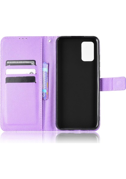 Samsung Galaxy A02S Manyetik Cüzdan Kapak Kickstand Kart Tutucu (Yurt Dışından)