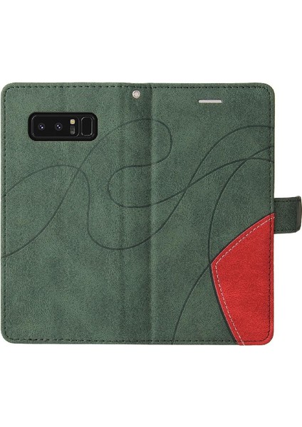 Samsung Galaxy Not 8 Için Kılıf Iki Renkli Dikiş Pu Deri Flip Folio (Yurt Dışından)