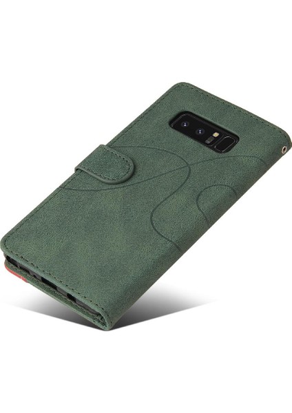 Samsung Galaxy Not 8 Için Kılıf Iki Renkli Dikiş Pu Deri Flip Folio (Yurt Dışından)