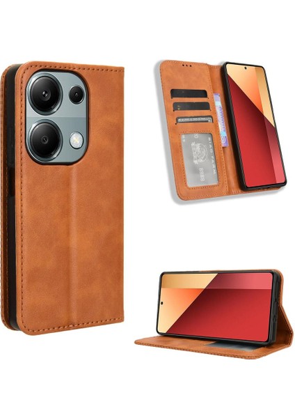 Xiaomi Redmi Not Için Kılıf 13 Pro 4g Cüzdan Manyetik Kapatma Pu Deri (Yurt Dışından)