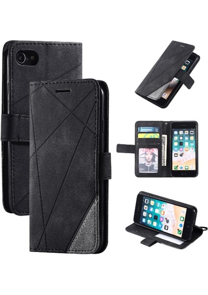 IPhone 7 / 8 Pu Deri Manyetik Kart Tutucu Kickstand Cüzdan (Yurt Dışından)