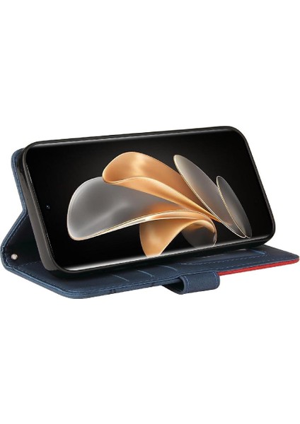Vıvo V29 5g Pu Deri Flip Folio Kılıf Için Kılıf ile Iki Renkli Dikiş (Yurt Dışından)