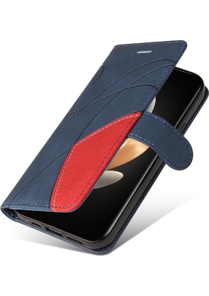 Vıvo V29 5g Pu Deri Flip Folio Kılıf Için Kılıf ile Iki Renkli Dikiş (Yurt Dışından)