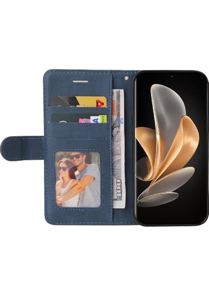 Vıvo V29 5g Pu Deri Flip Folio Kılıf Için Kılıf ile Iki Renkli Dikiş (Yurt Dışından)