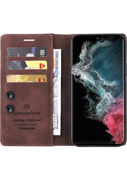 Samsung Galaxy S22 Ultra Basit Iş Darbeye Cüzdan Için Flip Case (Yurt Dışından) indirimleri