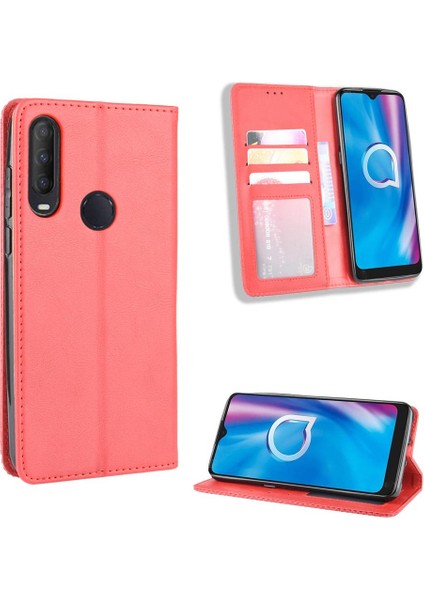 Alcatel 1s 2020/1V 2020 Pu Deri Manyetik Kapatma Cüzdan (Yurt Dışından)