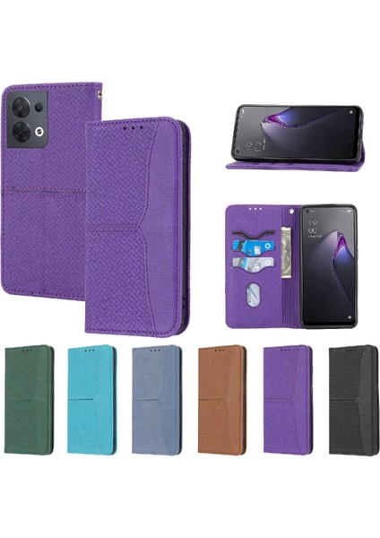 Oppo Reno8 Pro Pu Deri Kapak Için Kılıf El Cüzdan Kredi Kartı Tutucu (Yurt Dışından)
