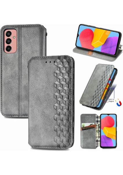 Samsung Galaxy M13 4g Zarif Iş Deri Kılıf Kapak Çevirin (Yurt Dışından)