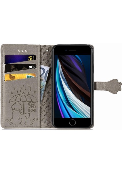 Iphone 8 / 7 / 6 Flip Kapak Kısa Kayış Deri Kılıf Karikatür (Yurt Dışından)