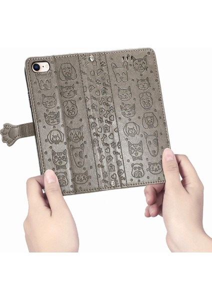 Iphone 8 / 7 / 6 Flip Kapak Kısa Kayış Deri Kılıf Karikatür (Yurt Dışından)