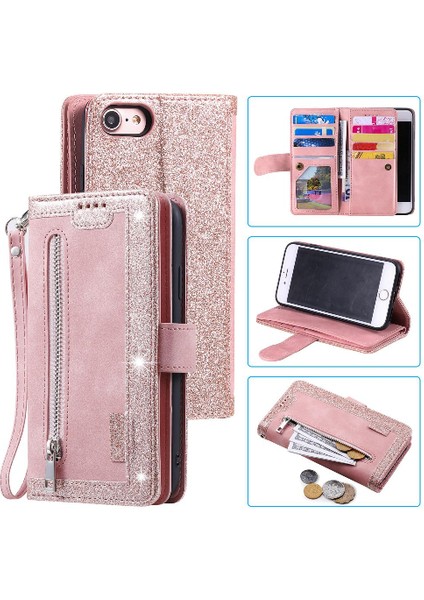 Iphone 6 Için Flip Case Artı/6s Artı Kordon Cüzdan Kickstand 9 Kart Yuvaları (Yurt Dışından)
