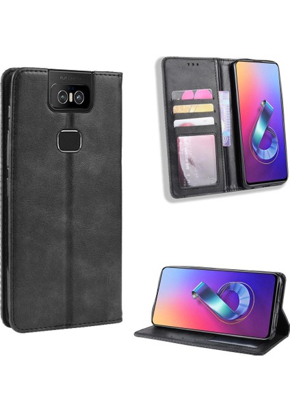 Asus Zenfone 6 Için Kılıf Pu Deri Manyetik Kapatma Cüzdan (Yurt Dışından)