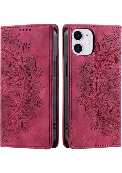 IPhone 12 Için Kılıf Mini Tam Koruma Pu Deri Kart Ekleme Flip (Yurt Dışından)