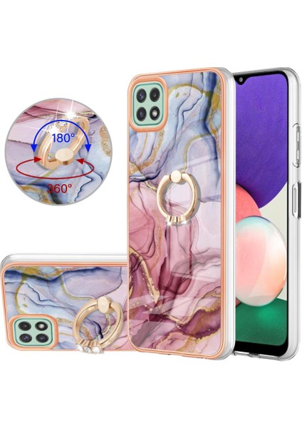 Samsung Galaxy A22 5g Tampon 360 &deg; Dönebilir Halka Mermer Tpu Için Kılıf (Yurt Dışından)