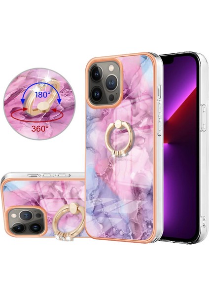 IPhone 13 Için Kılıf Pro Max Mermer Darbeye Tpu Silikon 360 &deg; Dönebilir (Yurt Dışından)