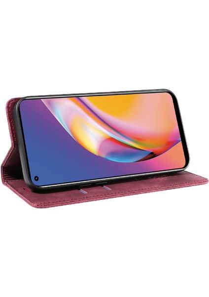 Oppo A94 4g Için Kılıf Folio Cüzdan Manyetik Pu Deri Koruyucu (Yurt Dışından)