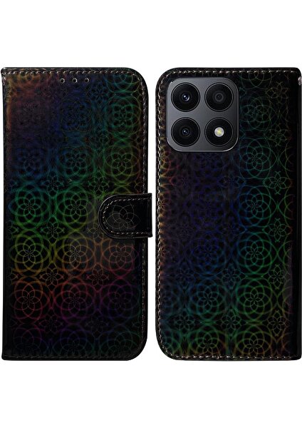 Mays Shop Huawei Onur X8A Kart Yuvası Premium Pu Deri Glitter Renkli (Yurt Dışından)