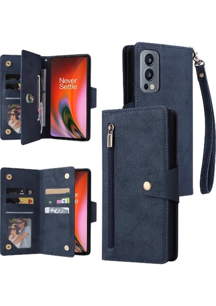 Oneplus Nord 2 Fermuar Cüzdan Kapak Için Kılıf El ile Manyetik Deri (Yurt Dışından)