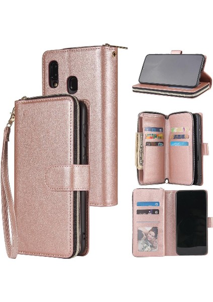 Samsung Galaxy A30/A20 Flip Kapak Kart Tutucu Fermuar Cep Vaka (Yurt Dışından)