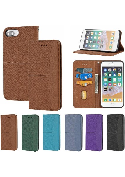 IPhone 8 Için Kılıf Artı Pu Deri Kapak Çevirin Folio Kitap El Cüzdan Kredi (Yurt Dışından)