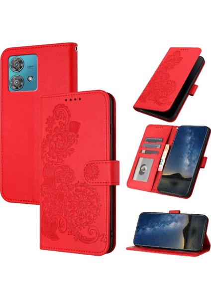 Motorola Kenar 40 Neo 5g Kickstand Koruyucu Kılıf Kart Yuvası ile Flip (Yurt Dışından)