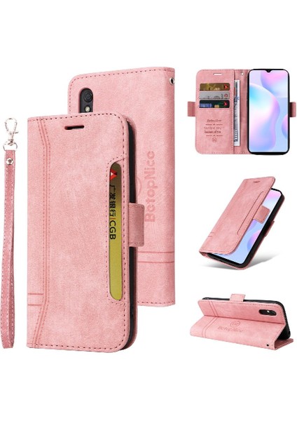Xiaomi Redmi 9A Için Kılıf Cüzdan Kapak Çevirin Kart Yuvaları Tpu Deri Manyetik (Yurt Dışından)