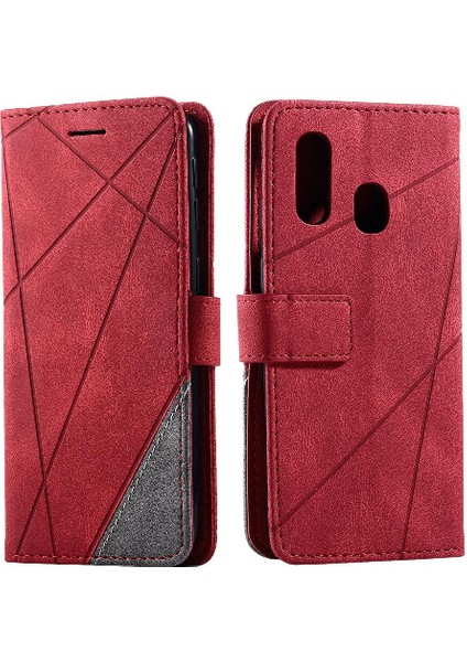 Samsung Galaxy A40 Manyetik Darbeye Pu Deri Cüzdan Flip Case (Yurt Dışından)