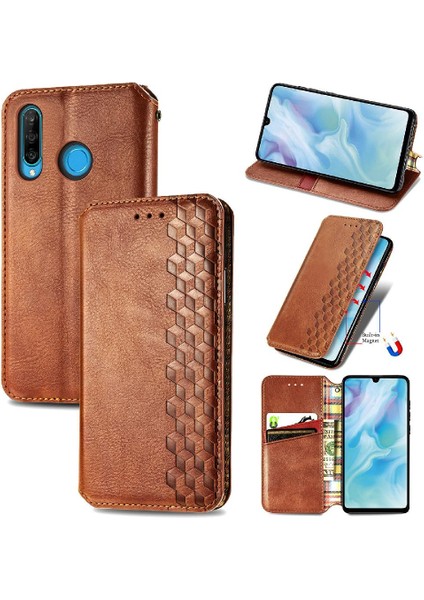 Huawei P30 Lite Flip Kapak Için Kılıf Moda Tasarım Cüzdan Fonksiyon Vaka (Yurt Dışından)