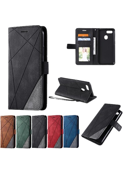 Oppo A7/A12/A5S Kart Tutucu Için Kickstand Cüzdan Flip Folio Pu (Yurt Dışından)