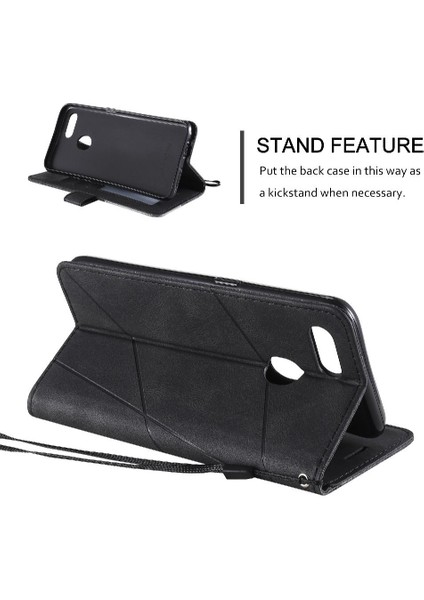 Oppo A7/A12/A5S Kart Tutucu Için Kickstand Cüzdan Flip Folio Pu (Yurt Dışından)