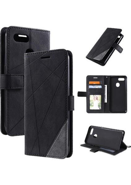 Oppo A7/A12/A5S Kart Tutucu Için Kickstand Cüzdan Flip Folio Pu (Yurt Dışından)