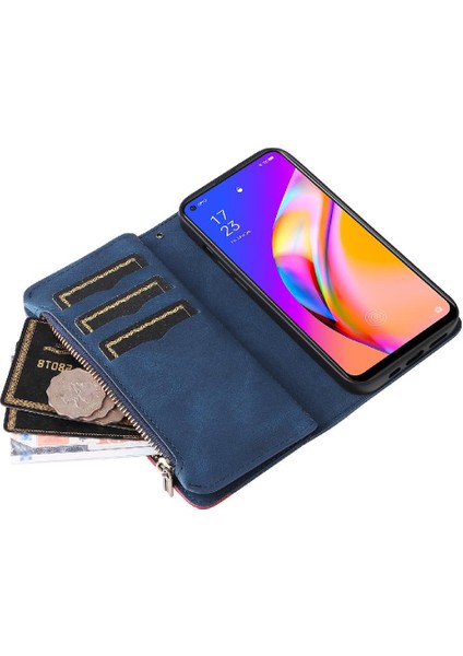 Oppo Için Kılıf A94 5g/reno5 Z 5g Iki Renkli Dikiş Fermuar Cüzdan Tarzı (Yurt Dışından) indirimleri