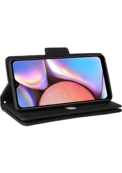 Samsung Galaxy A10S Için Kılıf El Kayışı Fermuar Kapak ile Manyetik Deri (Yurt Dışından)