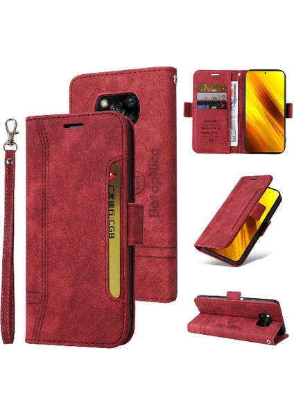 Xiaomi Poco X3 Nfc Cüzdan Kapak Çevirin Kart Yuvaları Tpu Deri (Yurt Dışından)