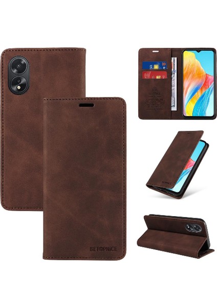 Oppo A38 4g Pu Deri Manyetik Koruyucu Folyo Cüzdan Için Kılıf (Yurt Dışından)