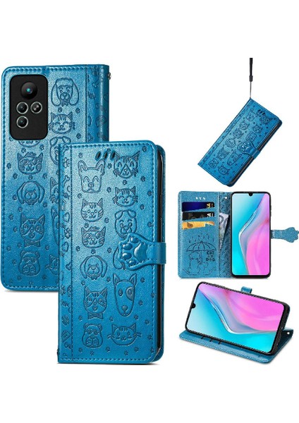 Infinix Not 11 Karikatür Hayvanlar Için Kılıf Deri Kılıf Kapak Kapak Kısa (Yurt Dışından)