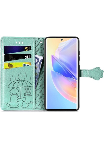 Mays Shop Huawei Onur 60SE Darbeye Karikatür Hayvanlar Için Kılıf Kısa Kayış Flip (Yurt Dışından)