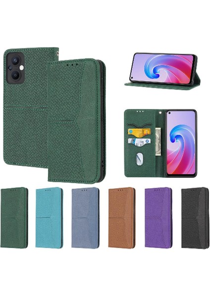 Oppo Için Kılıf A96 5g/oppo 7 4g/credit 8 4g Pu Deri Kapak Kredi Kartı Flip (Yurt Dışından)