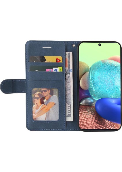 Kart Yuvası Standı Iki Renkli Dikiş ile Samsung Galaxy A71 4g Için Kılıf (Yurt Dışından)