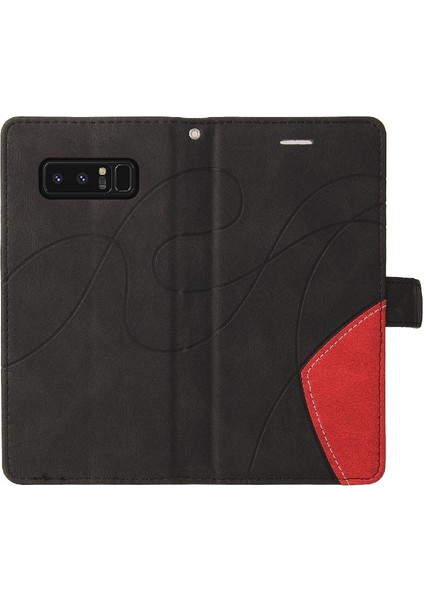 Samsung Galaxy Not 8 Için Kılıf Iki Renkli Dikiş Pu Deri Flip Folio (Yurt Dışından)