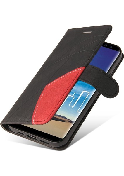 Samsung Galaxy Not 8 Için Kılıf Iki Renkli Dikiş Pu Deri Flip Folio (Yurt Dışından)