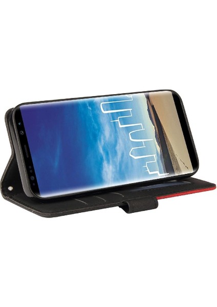 Samsung Galaxy Not 8 Için Kılıf Iki Renkli Dikiş Pu Deri Flip Folio (Yurt Dışından)