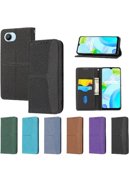 Realme C30/C30S/NARZO 50I Prime Flip Folio Kitap El Cüzdan Kartı Için Kılıf (Yurt Dışından)
