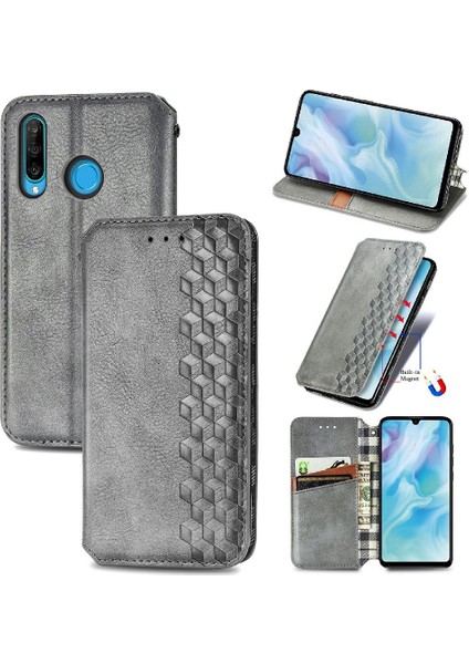 Huawei P30 Lite Flip Kapak Için Kılıf Moda Tasarım Cüzdan Fonksiyon Vaka (Yurt Dışından)