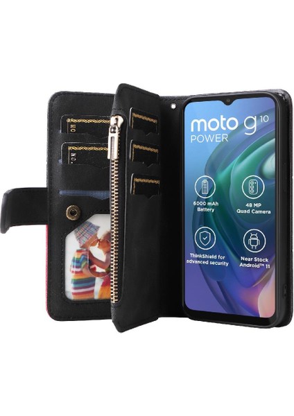 Motorola Moto G30/G10 Kart Yuvası Standı Fermuar Cüzdan Tarzı (Yurt Dışından) fırsatları