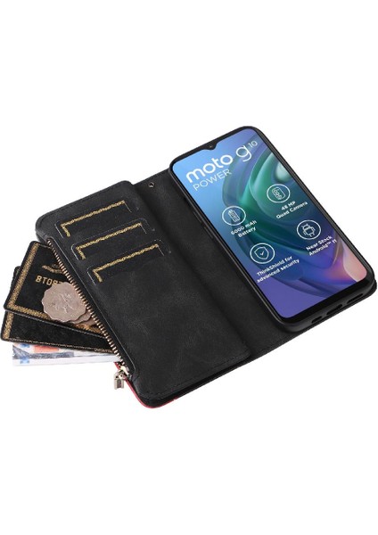 Motorola Moto G30/G10 Kart Yuvası Standı Fermuar Cüzdan Tarzı (Yurt Dışından) indirimleri
