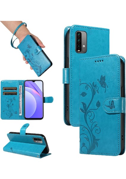 Xiaomi Redmi Not 9 ve Kart Yuvası Için El ile Kabartmalı Kelebek (Yurt Dışından)