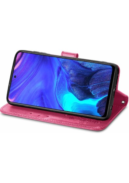 Infinix Not 10 Pro Zarif Iş Dört Yapraklı Yonca Flip Case Için Kılıf (Yurt Dışından)