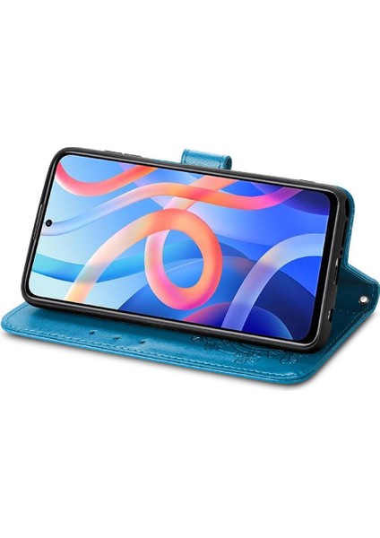 Xiaomi Redmi Için Not 11 4g Dört Yapraklı Yonca Flip Kapak Kısa Kayış (Yurt Dışından)