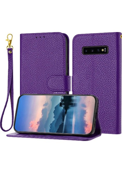 Samsung Galaxy S10 Artı Flip Folio Cüzdan Kart Yuvaları Tutucu Için Telefon Kılıfı (Yurt Dışından)